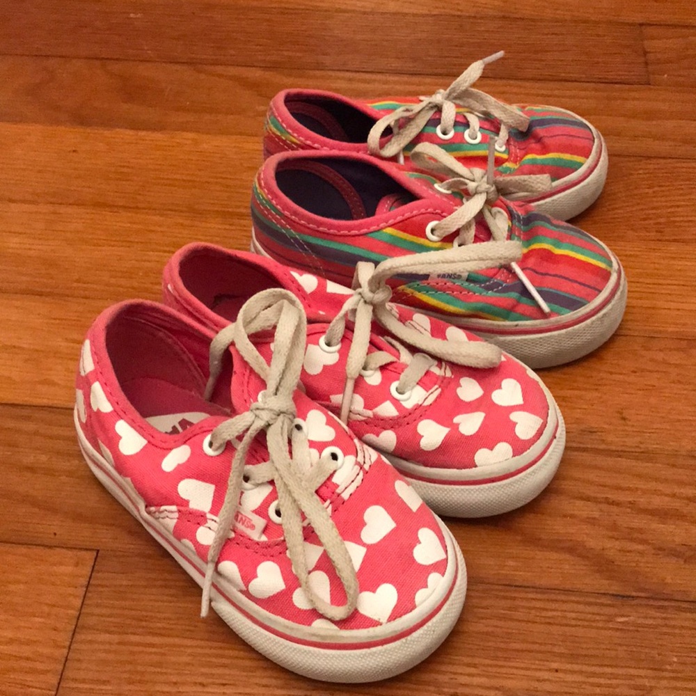 Two pairs of toddler girls vans size 6 pink
